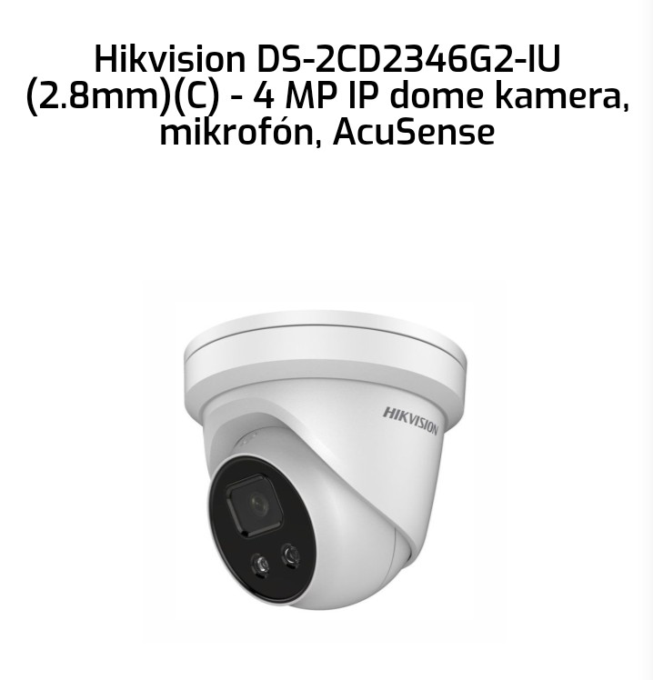 kamerový systém Hikvision vysokej kvality